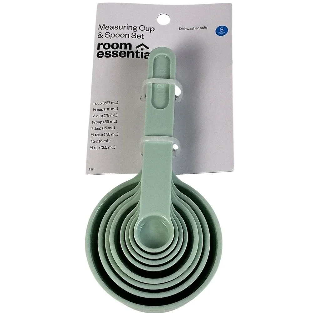 Room Essentials Mint Can Opener & 8pc‎ Measuring Cup Spoon Set NEW